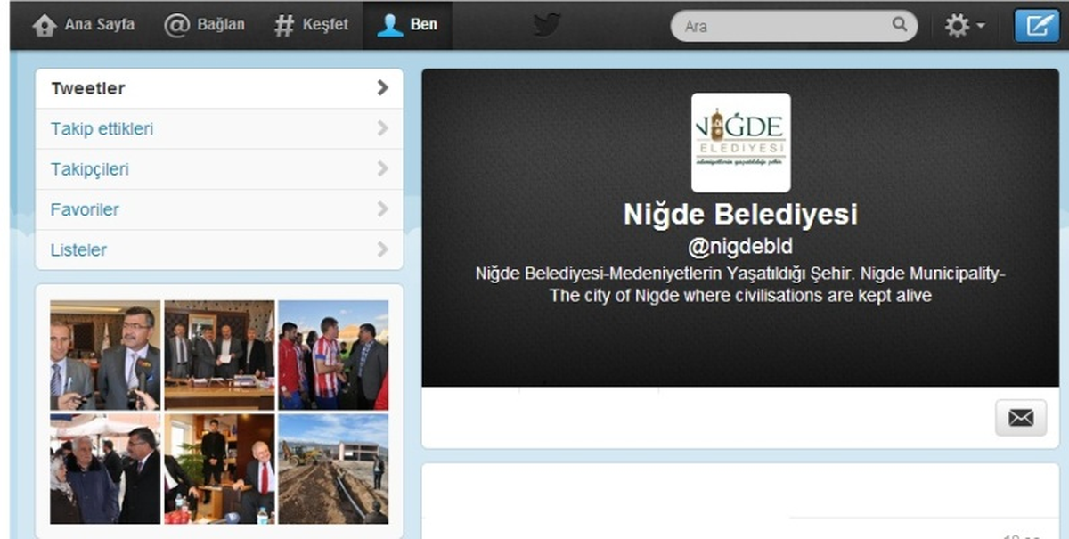 Niğde Belediyesi Sosyal Medyayı Aktif Kullanıyor