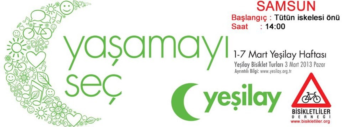 Samsun\'da Pedallar Yeşilay İçin Dönecek