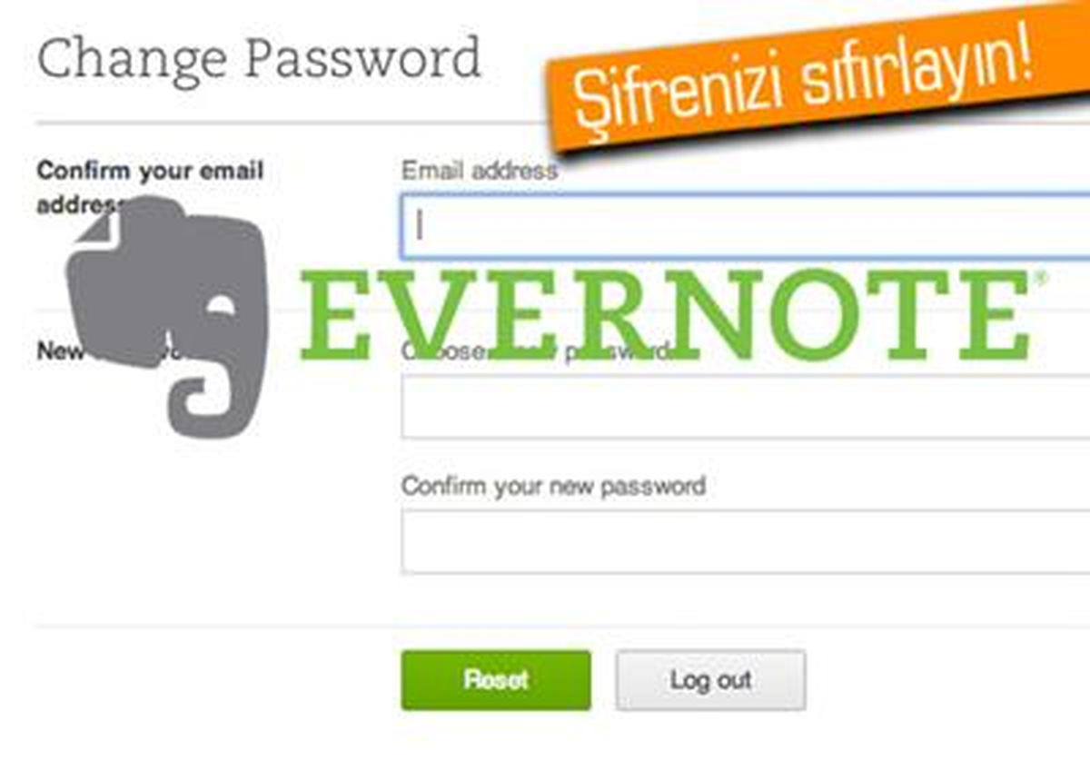 Evernote Hacklendi, Şifrenizi Sıfırlayın!