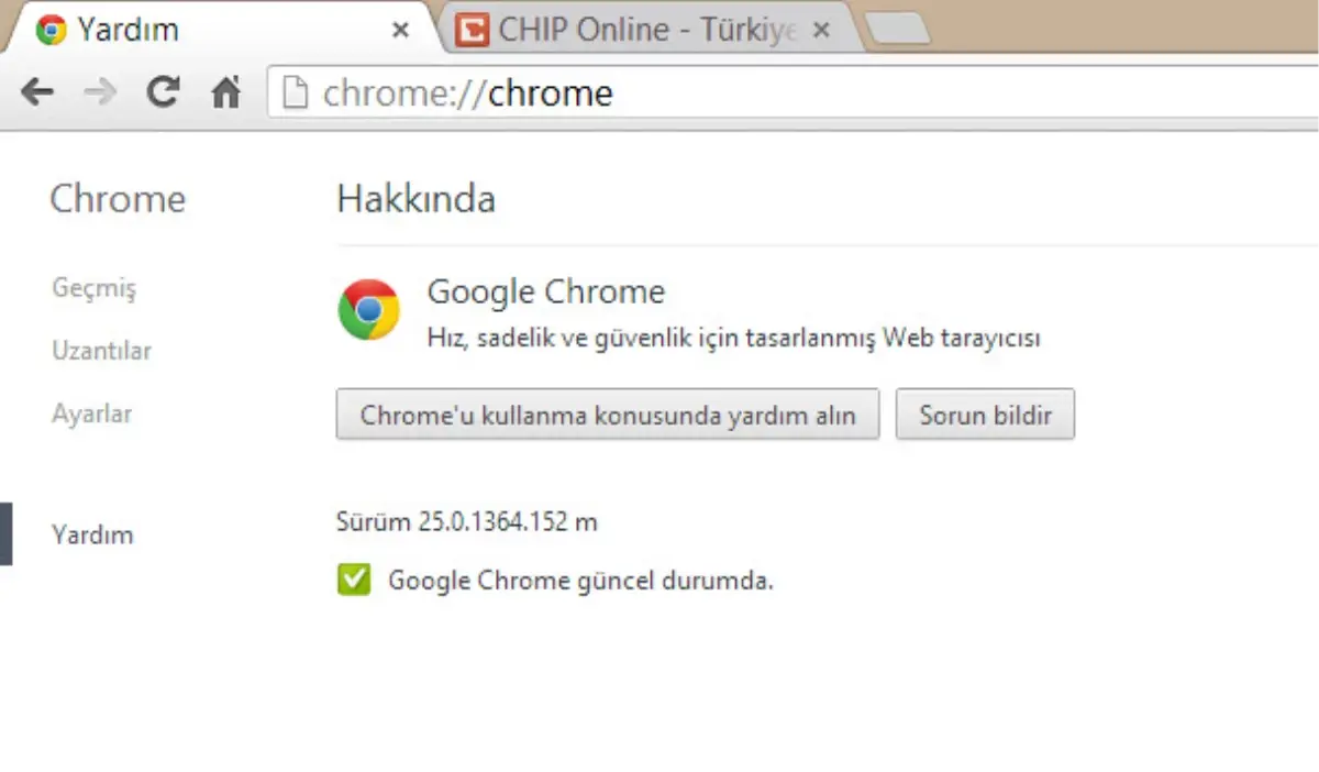 Chrome güncellendi!