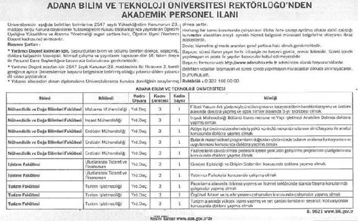 Yeni Açılan Üniversitede Kişiye Özel İlan Tartışması