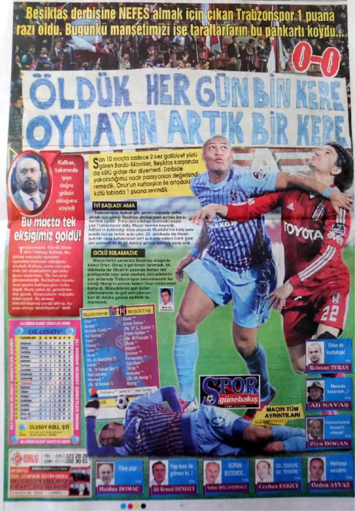Trabzonspor Beraberlikten Mlutlu Olmadı