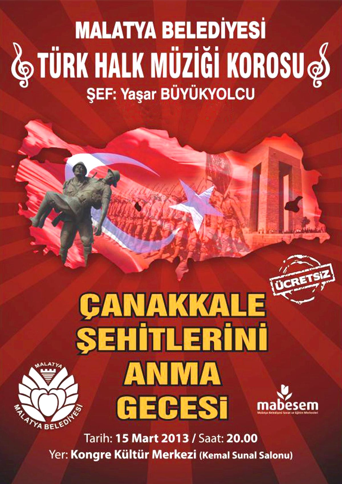 Çanakkale Şehitlerini Anma Konseri Verilecek