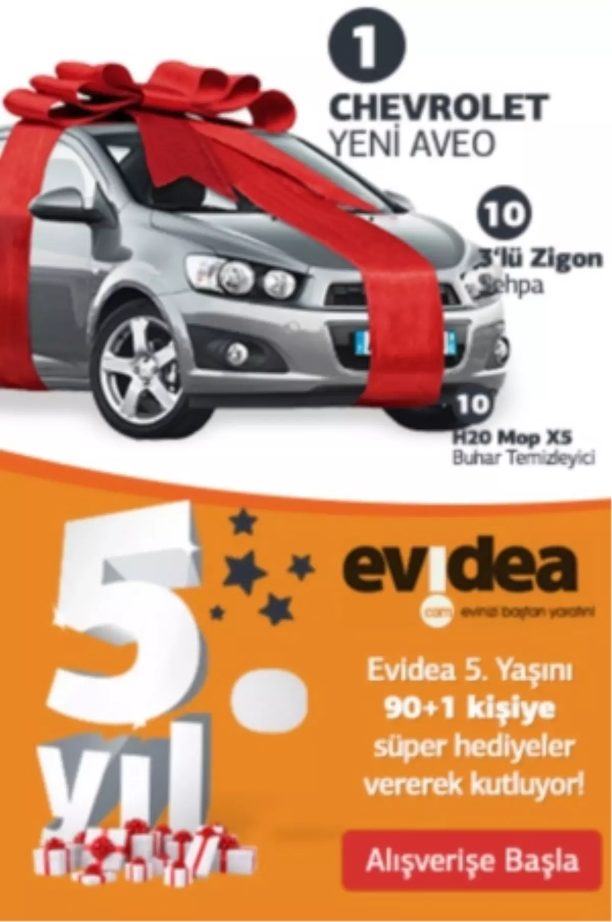 Evidea.com 5. Yaşında Otomobil Hediye Ediyor
