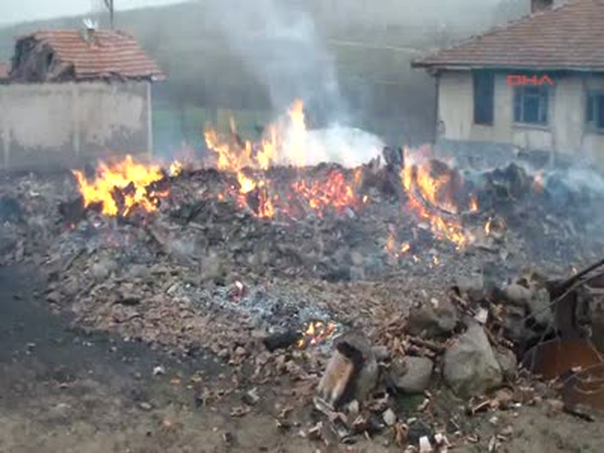 Köydeki Yangın Ormanlık Alana Sıçradı