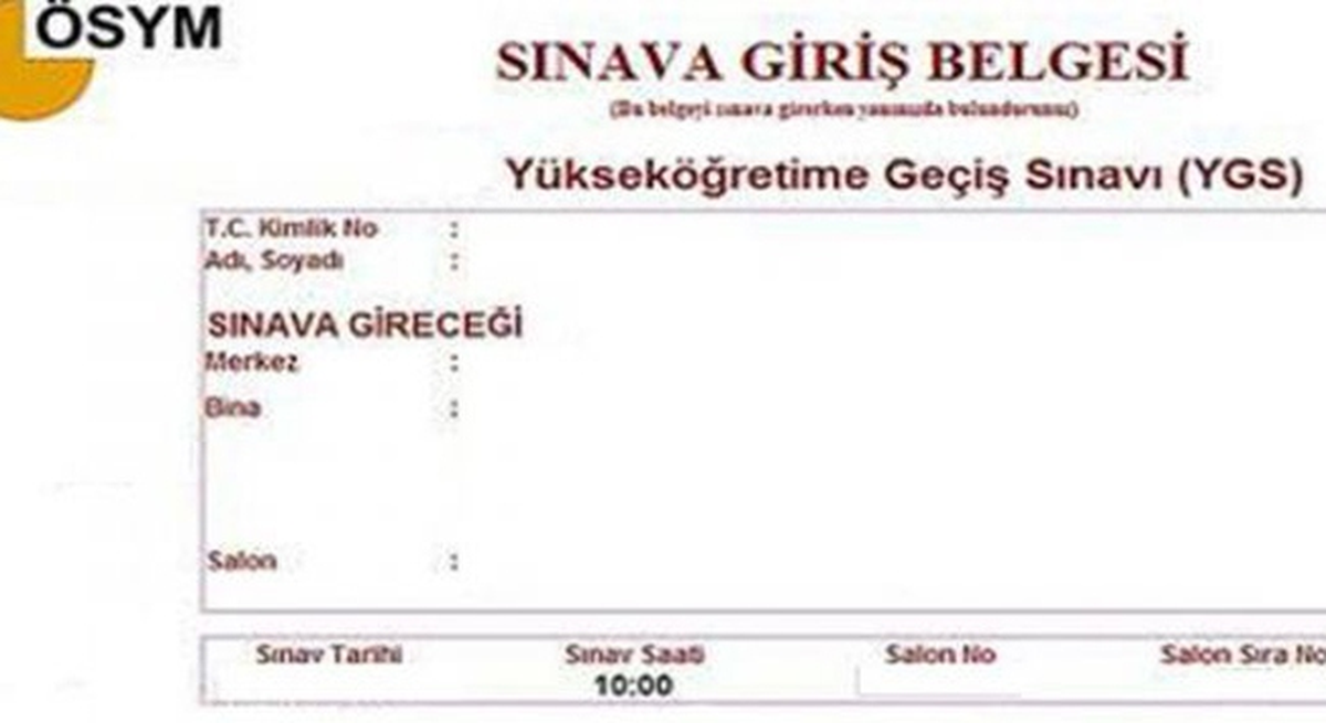 Ygs Giriş Belgesindeki Yanlışlık