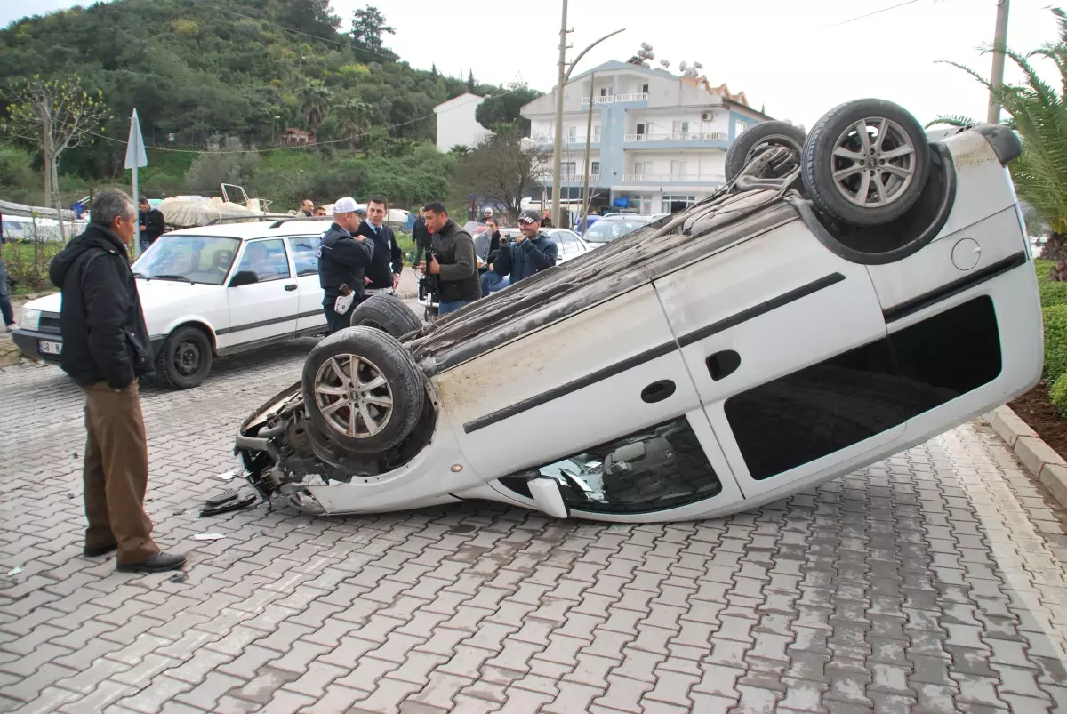 Takla Atan Araçtan Burnu Bile Kanamadan Çıktı