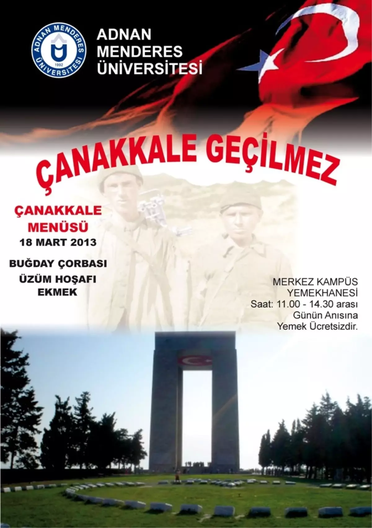 Adü Öğrencilerine Çanakkale Menüsü