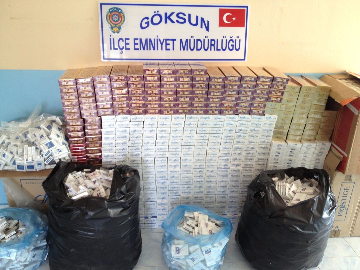 Göksun\'da 9 Bin 500 Paket Kaçak Sigara Ele Geçirildi