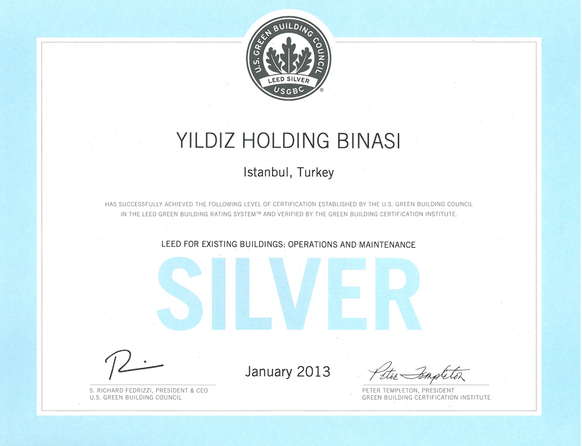 Yıldız Holding Kampüsü Yeşil Bina Sertifikası Aldı