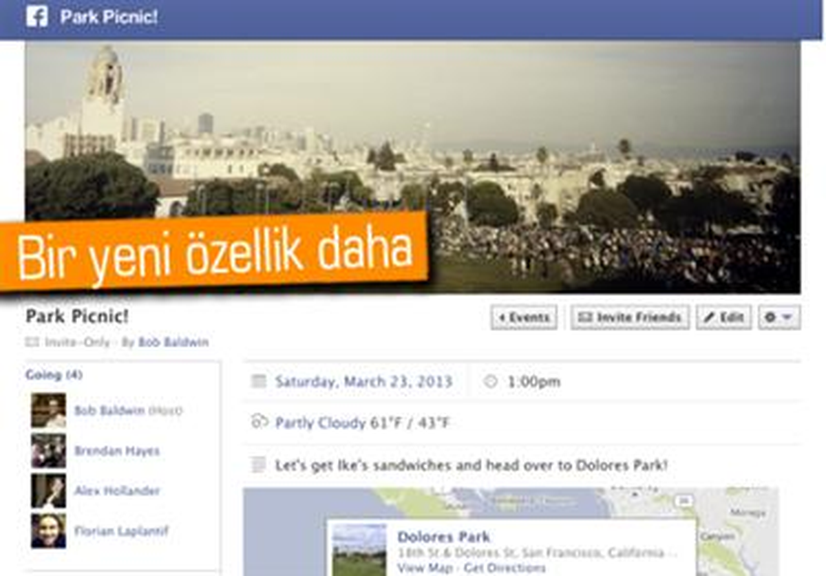 Facebook, Etkinliklere Hava Durumu Tahminlerini Ekliyor