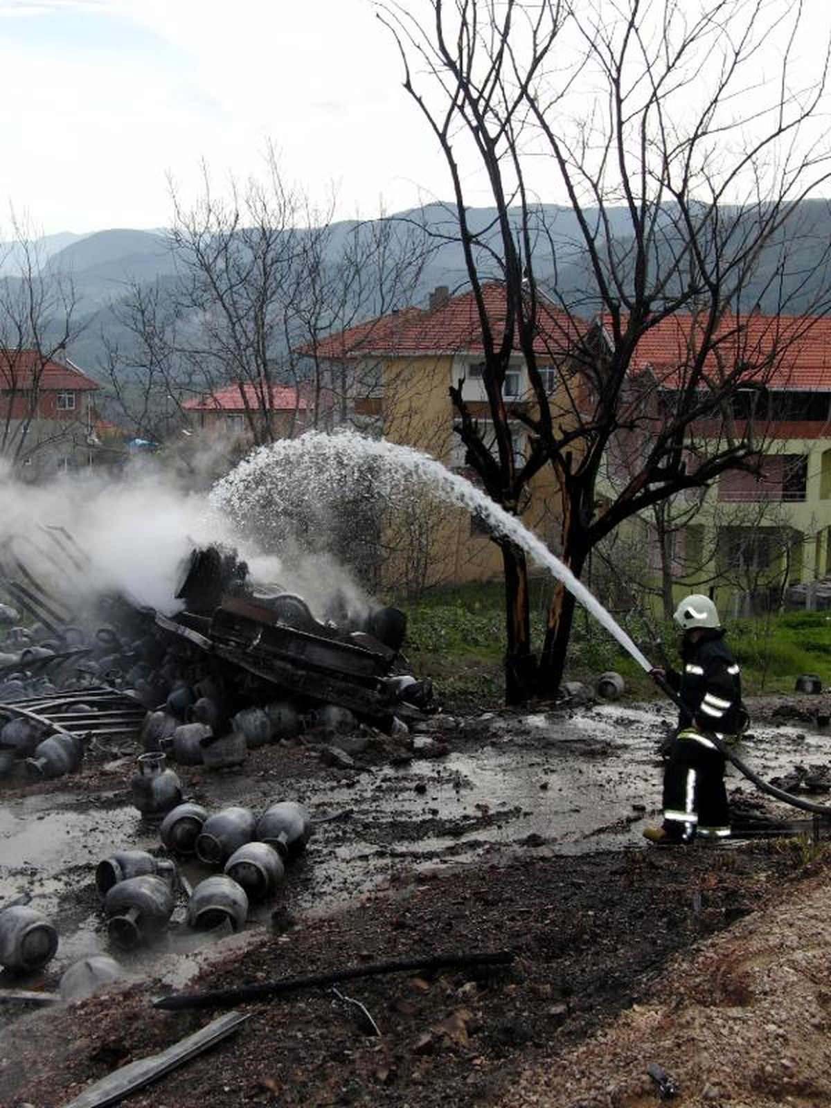 Tüp Yüklü Kamyonun Sürücüsü Yanarak Öldü