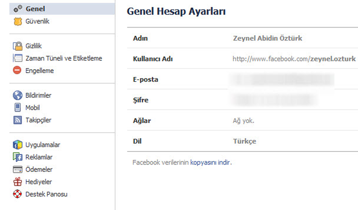 Facebook fotolarınızı indirin