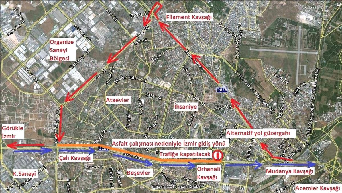 Bursa İzmir Yolu Trafiğe Kapatılıyor