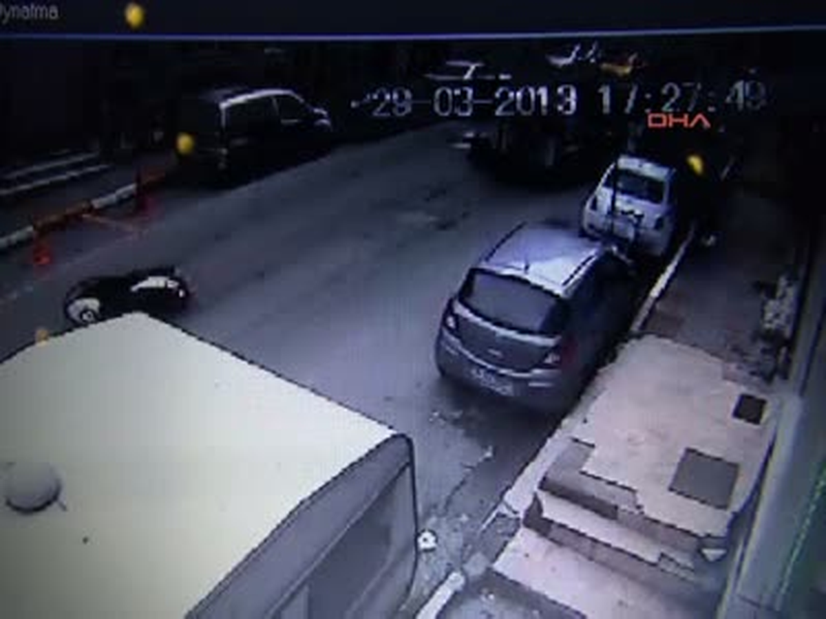Cihangir\'deki Kaza Güvenlik Kamerasında