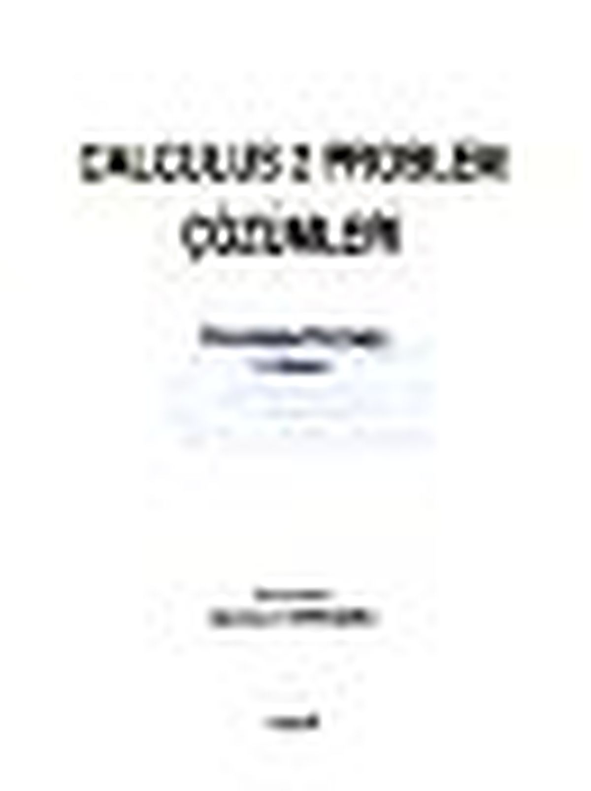 Calculus 2 Problem Çözümleri Kitabı