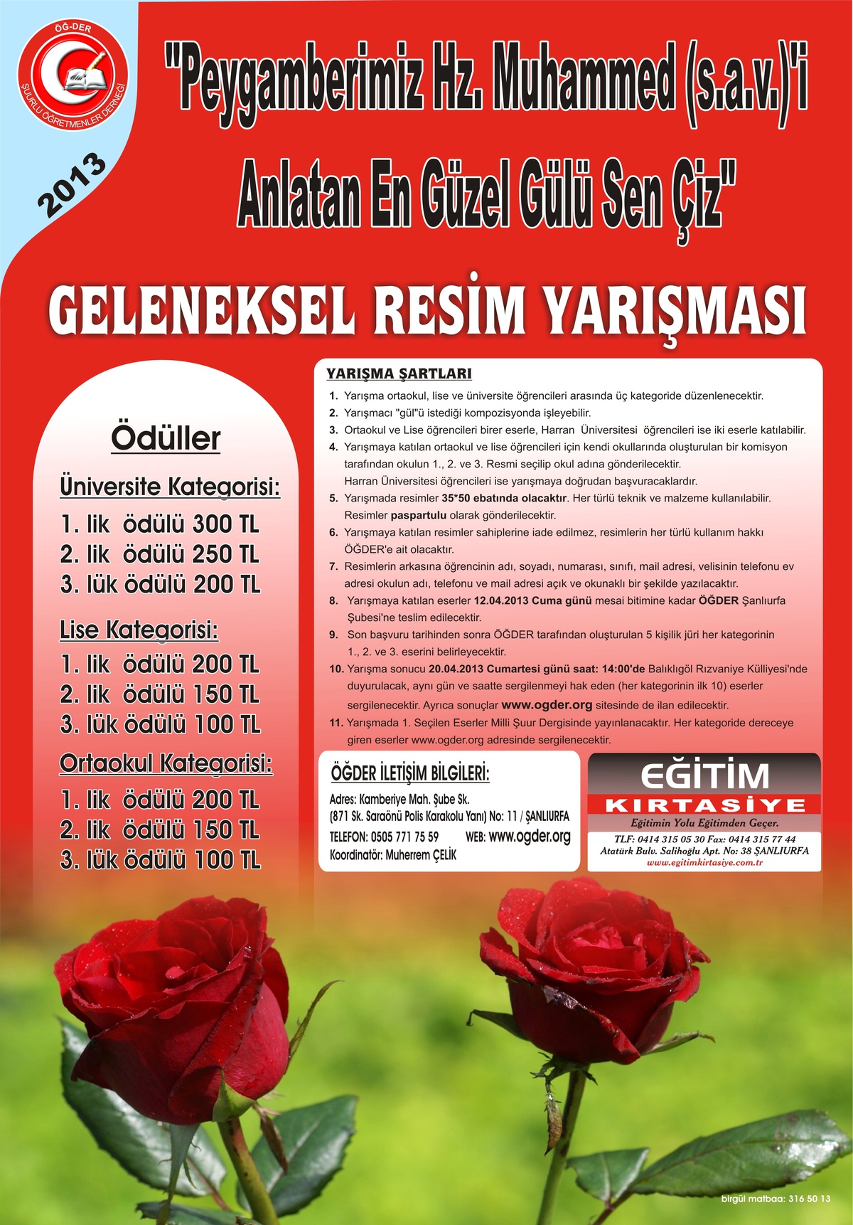 "En Güzel Gülü Sen Çiz" Ödüllü Resim Yarışması