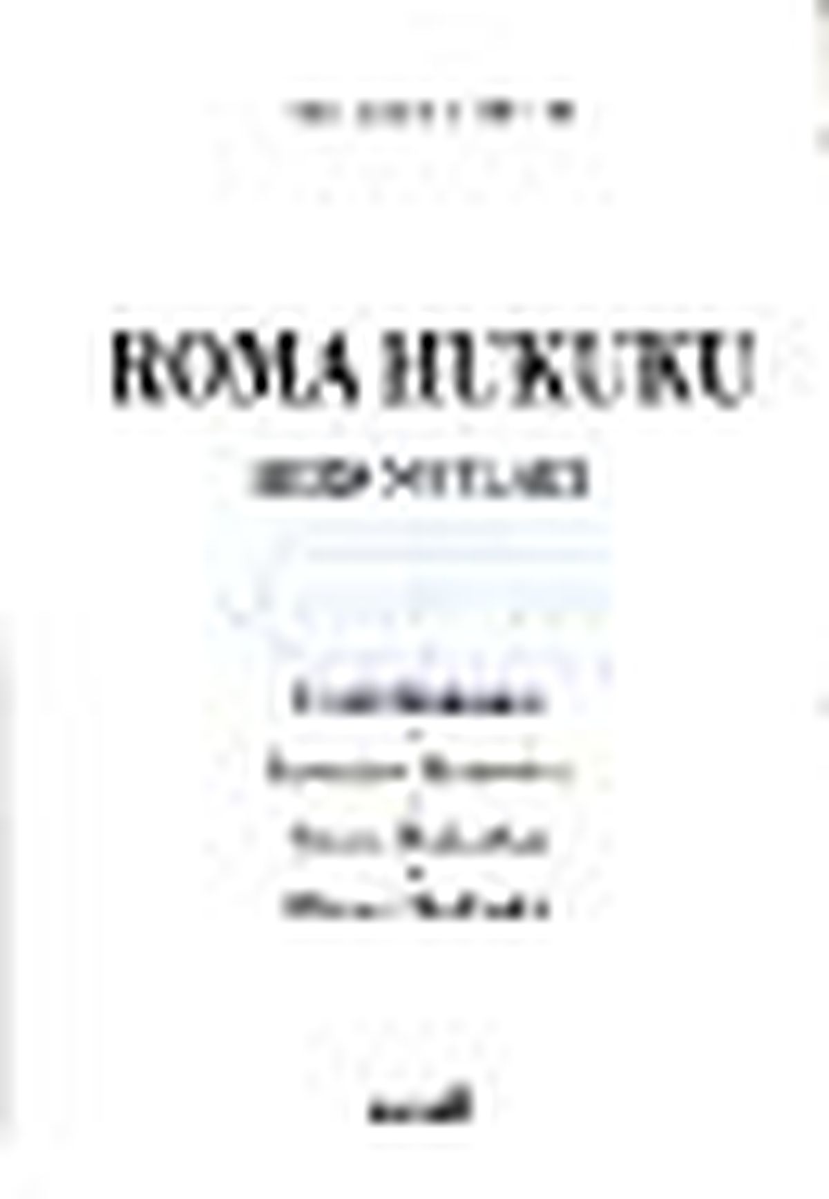 Roma Hukuku Ders Notları Kitabı