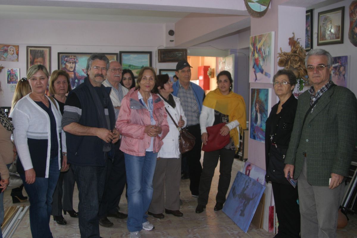 Güzelbahçe Resim Gönüllüleri, Ödemişli Ressam Kasap\'ı Ziyaret Etti