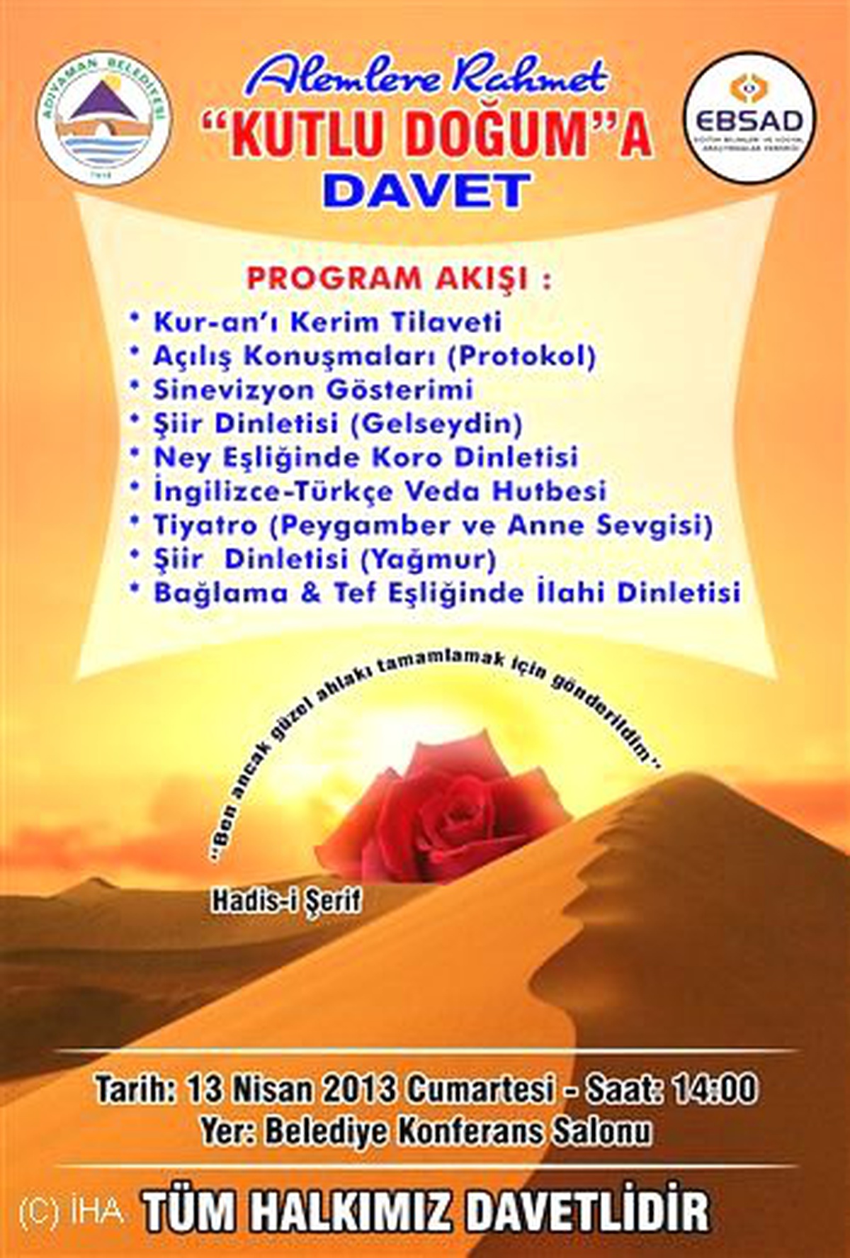 Adıyaman Belediyesi\'nden Kutlu Doğum Etkinliği