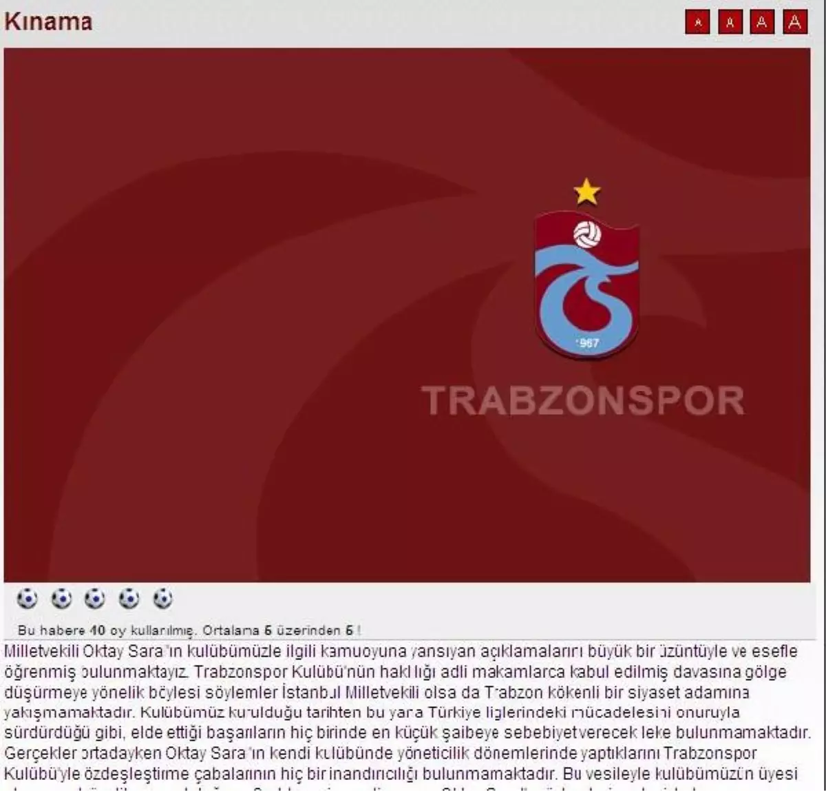 Trabzonspor\'dan Saral\'a Kınama