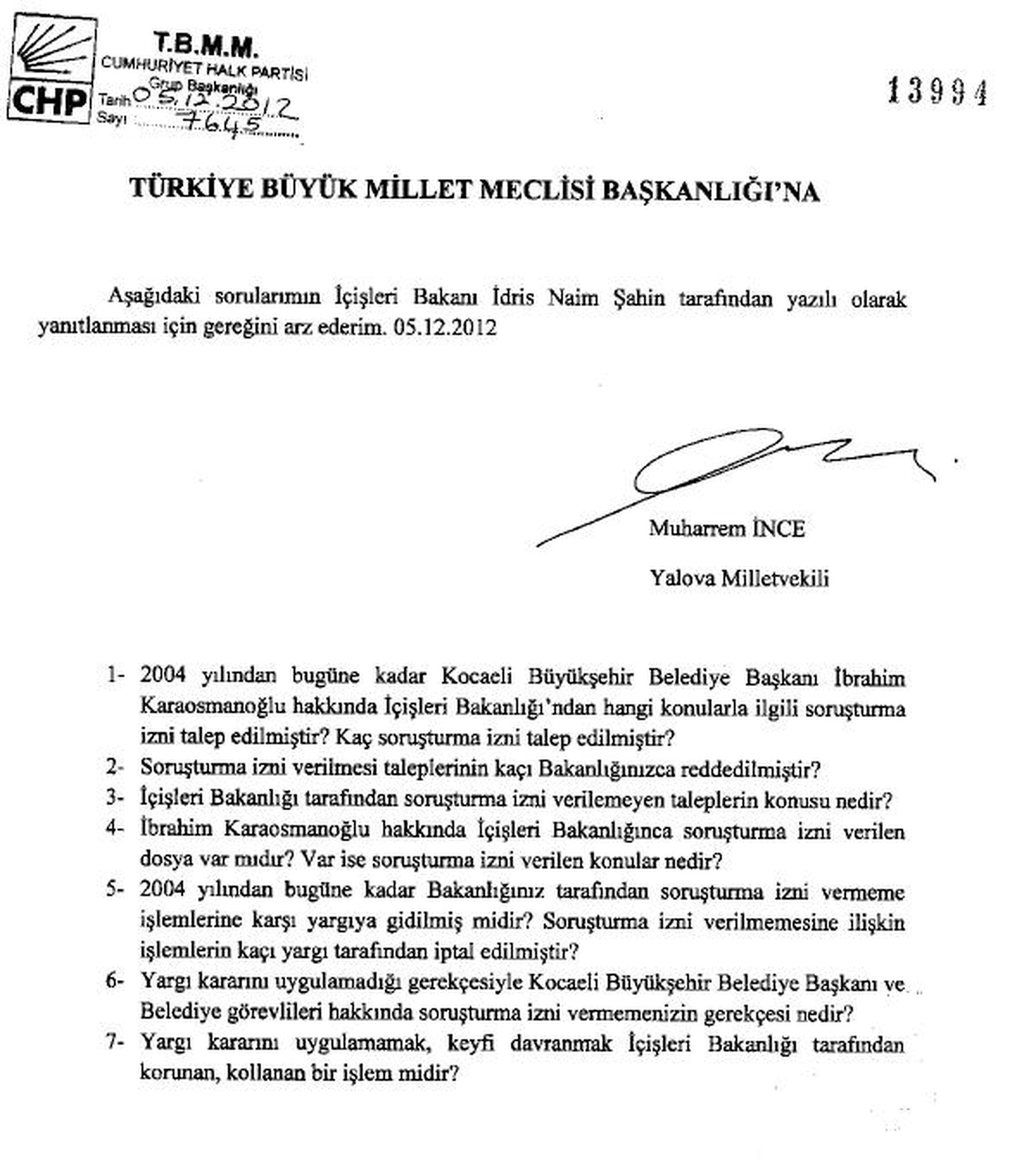 23 Ayrı Soruşturma Talebi