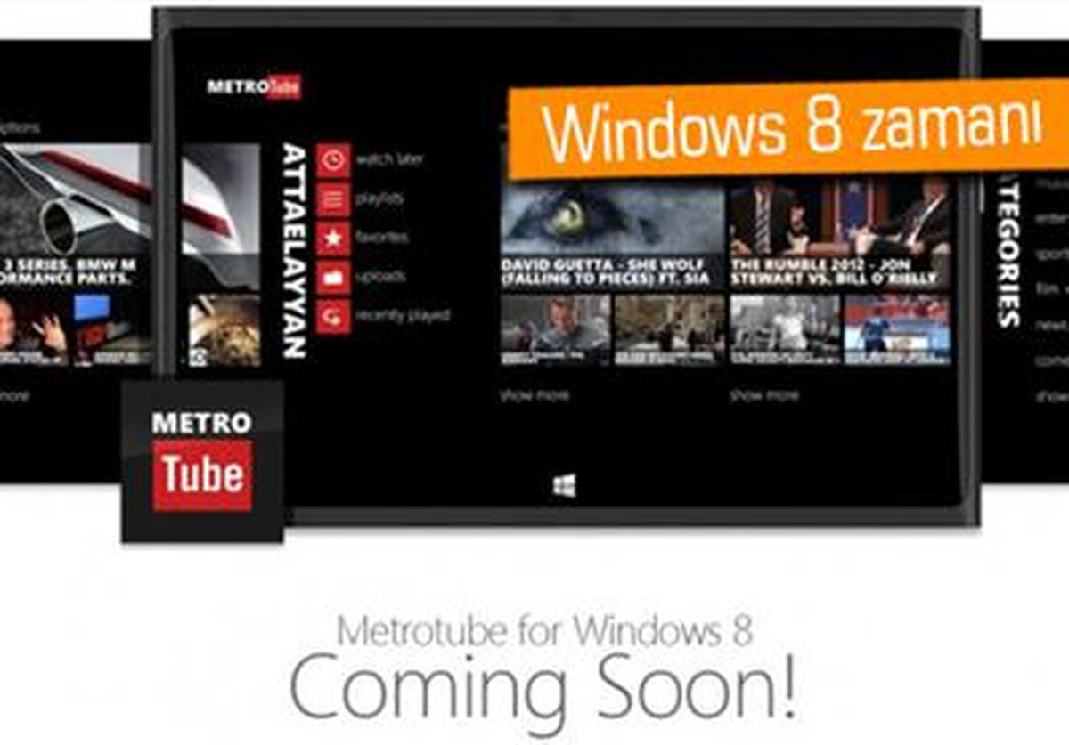 Metrotube, Windows 8 İçin Geliyor