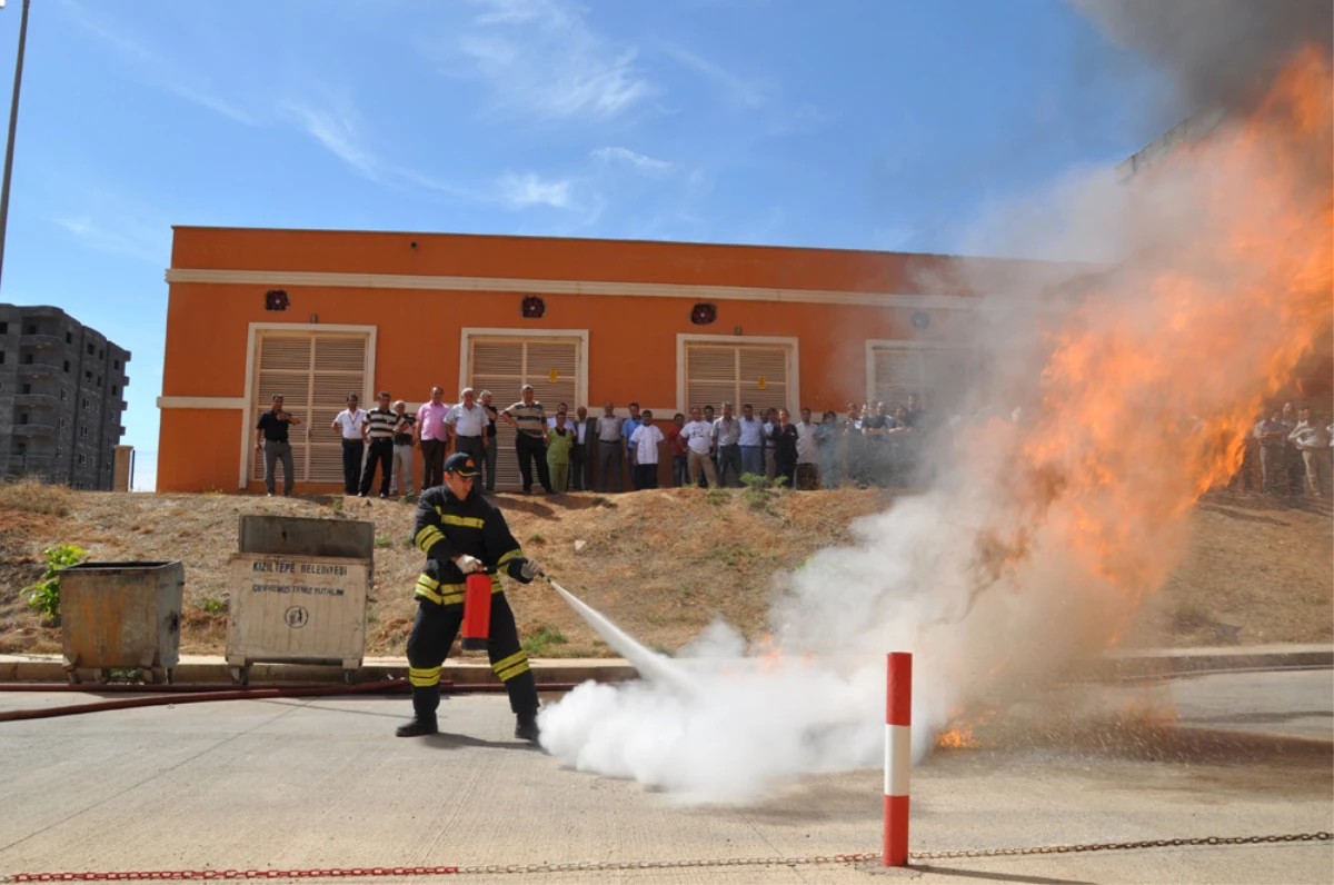 Kızıltepe Belediyesi\'nde Yangın Tatbikatı