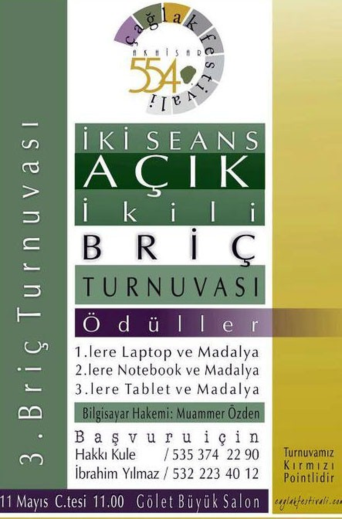 Akhisar\'da 3. Briç Turnuvası 11 Mayıs\'ta Başlıyor