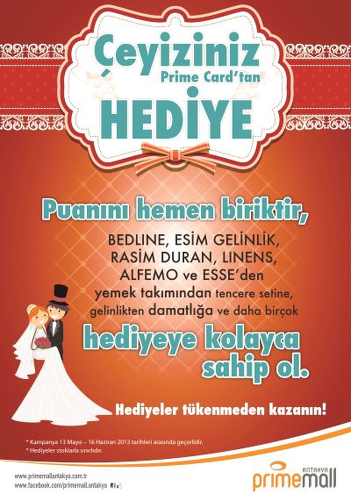 Prıme Mall Antakya\'dan Yeni Evlenecek Çiftlere Müjde