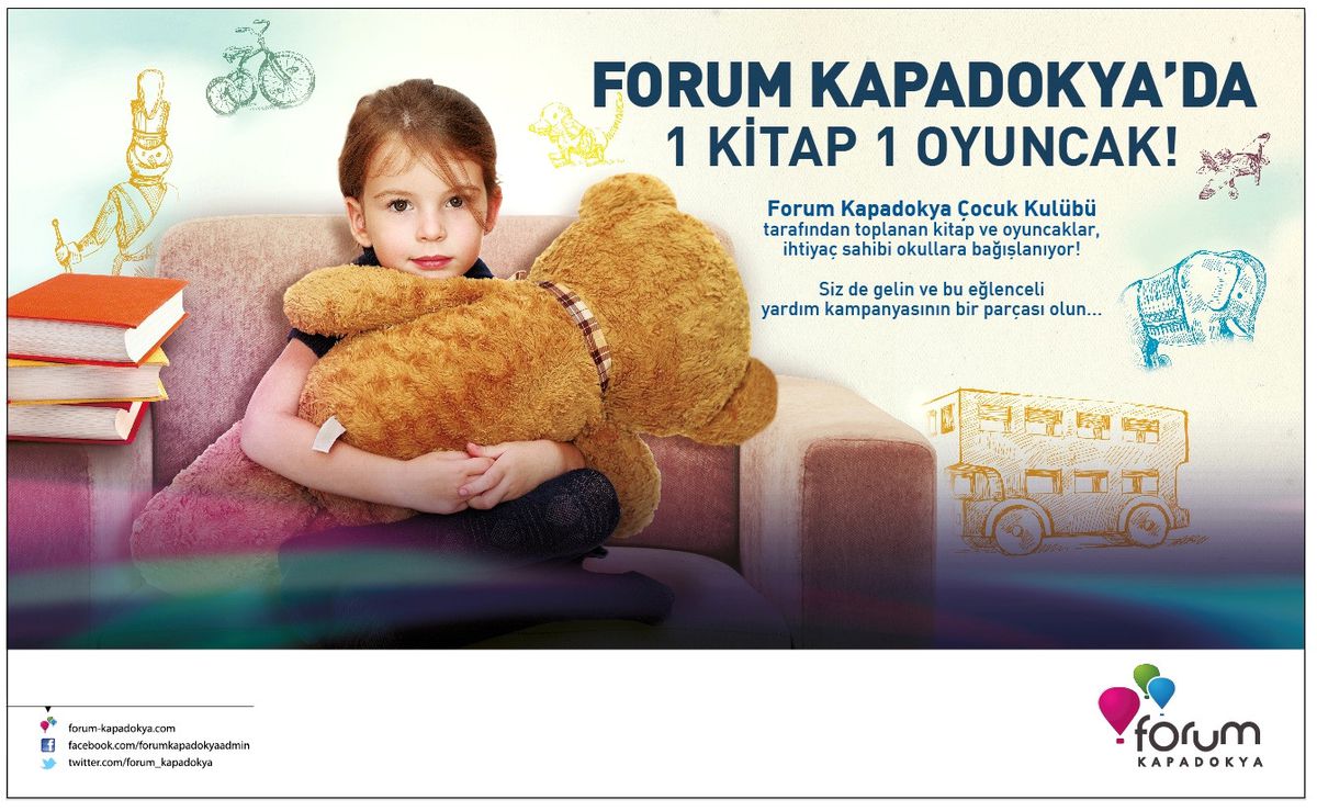 Forum Kapadokya\'da \'Bir Kitap Bir Oyuncak\' Kampanyası
