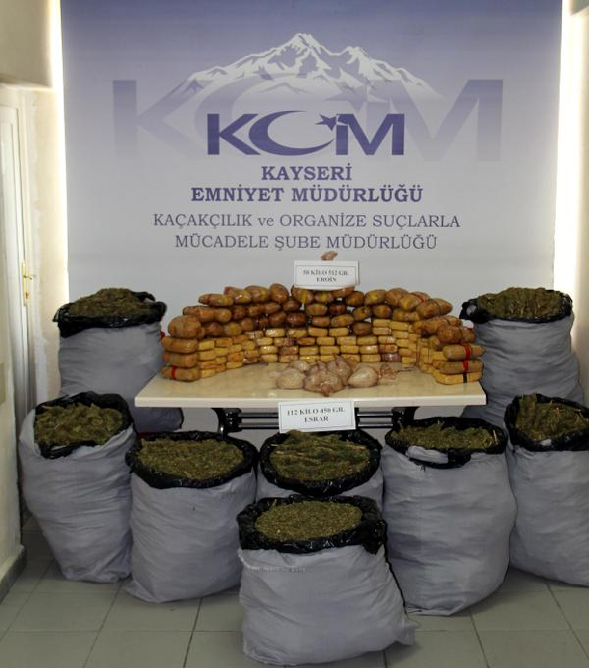 Kayseri\'de 58.5 Kilo Eroin Ele Geçirildi