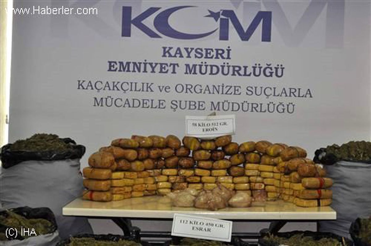 Kayseri\'de 59 Kilo Eroin Ele Geçirildi