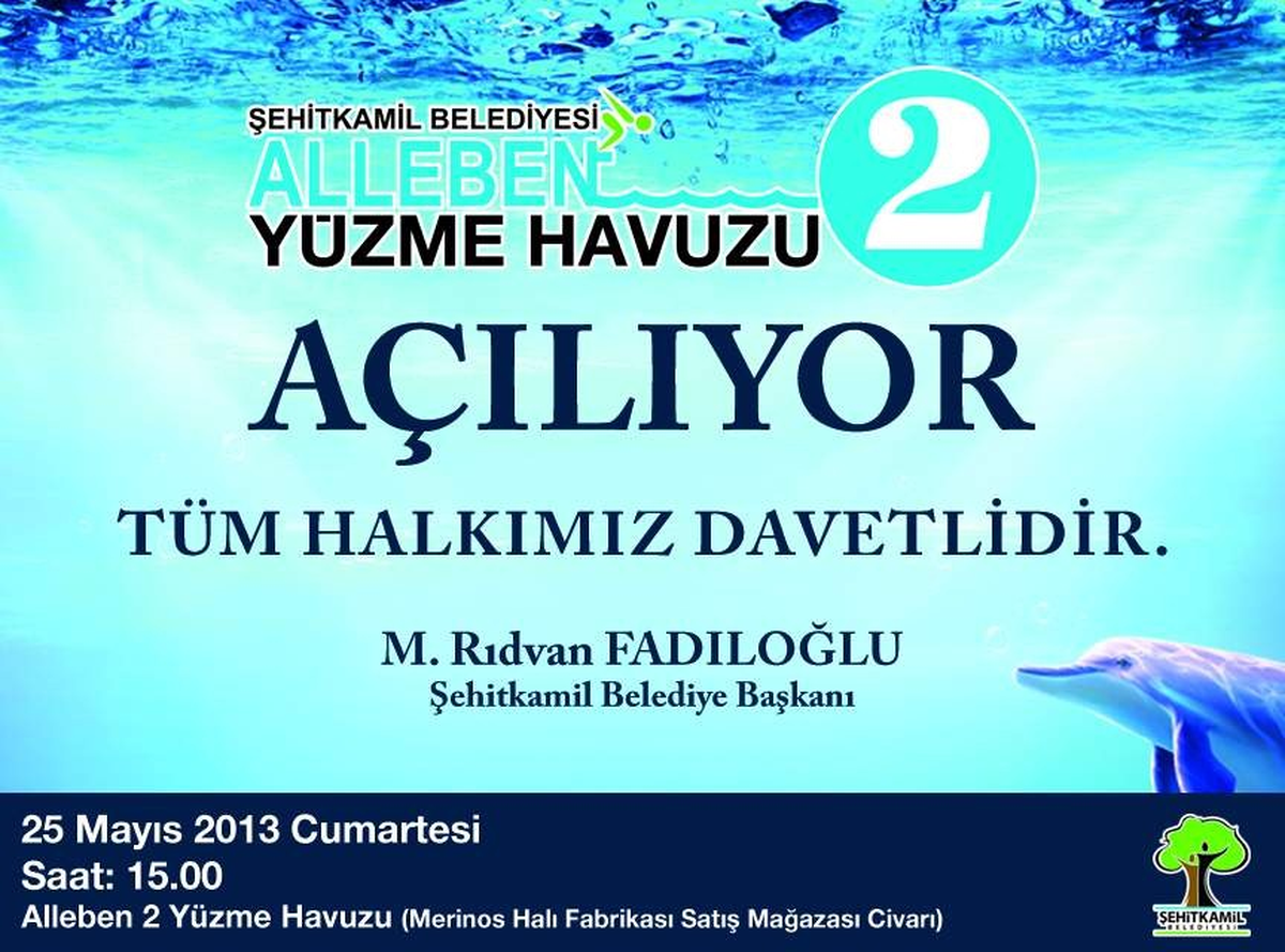 Şehitkamil Belediyesi Alleben 2 Yüzme Havuzu Açılıyor
