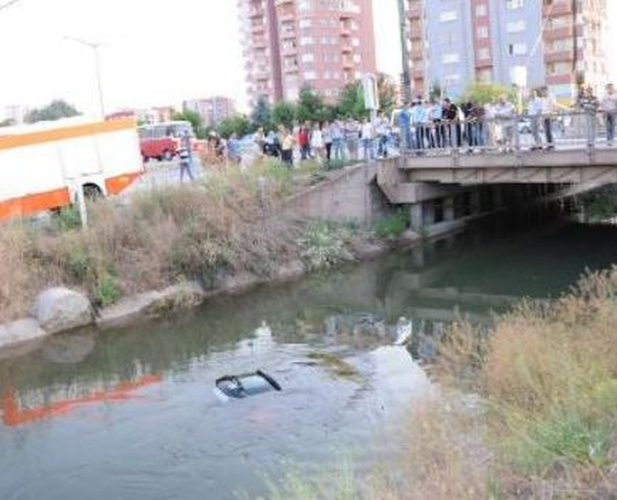 Otomobil Sulama Kanalına Uçtu: 3 Yaralı