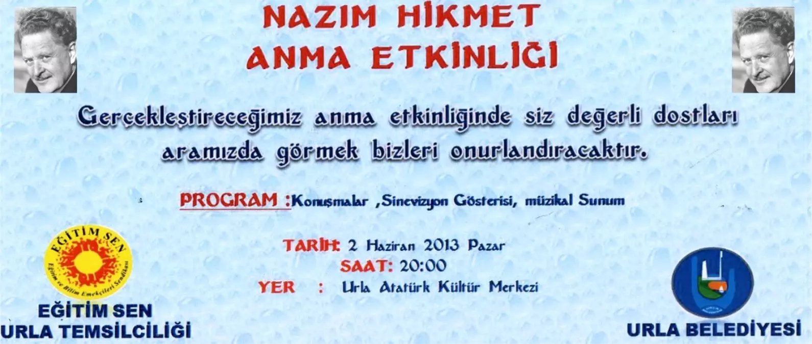 Nazım Hikmet Urla\'da Anılacak