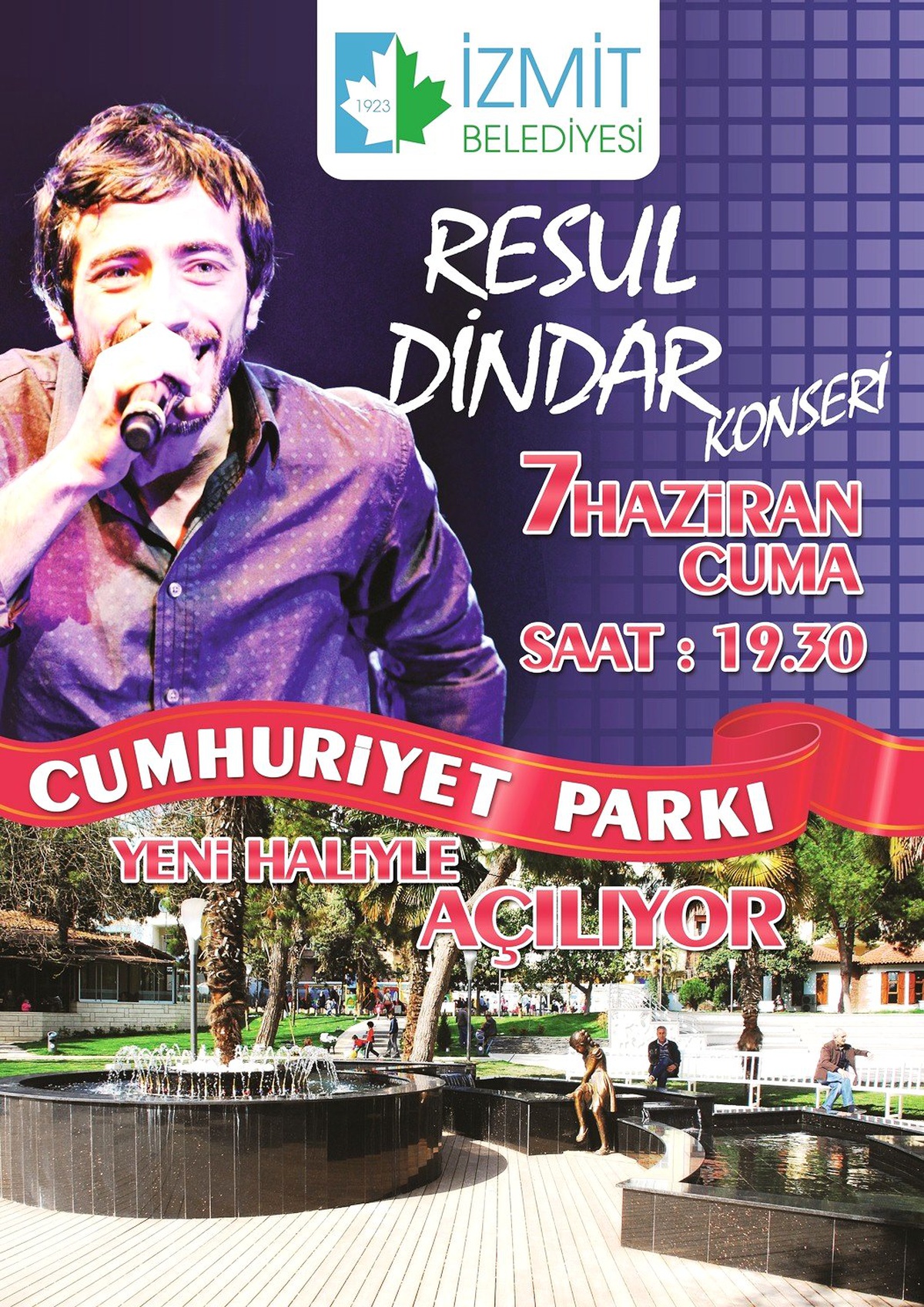 Cumhuriyet Parkı Konserle Açılacak