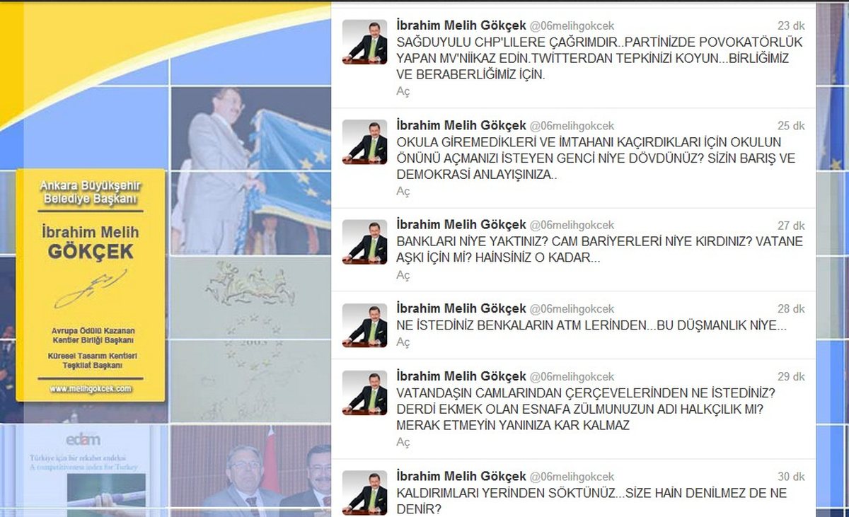 Melih Gökçek\'ten Çevreye Zarar Veren Eylemcilere Tepki