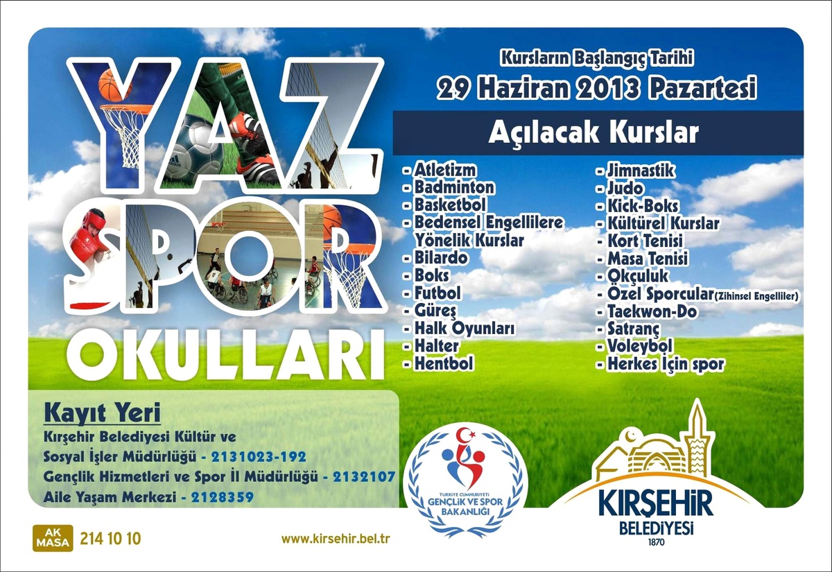 Kırşehir Belediyesi Yaz Spor Okulları Açılıyor