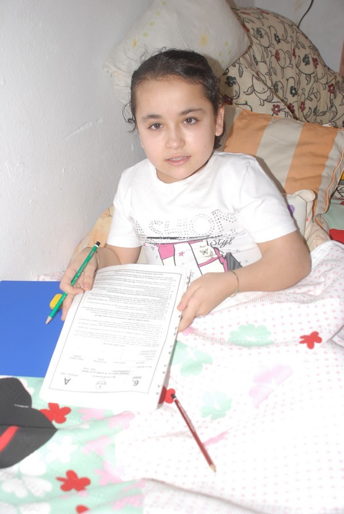 Evindeki Yatağında Sınava Girdi