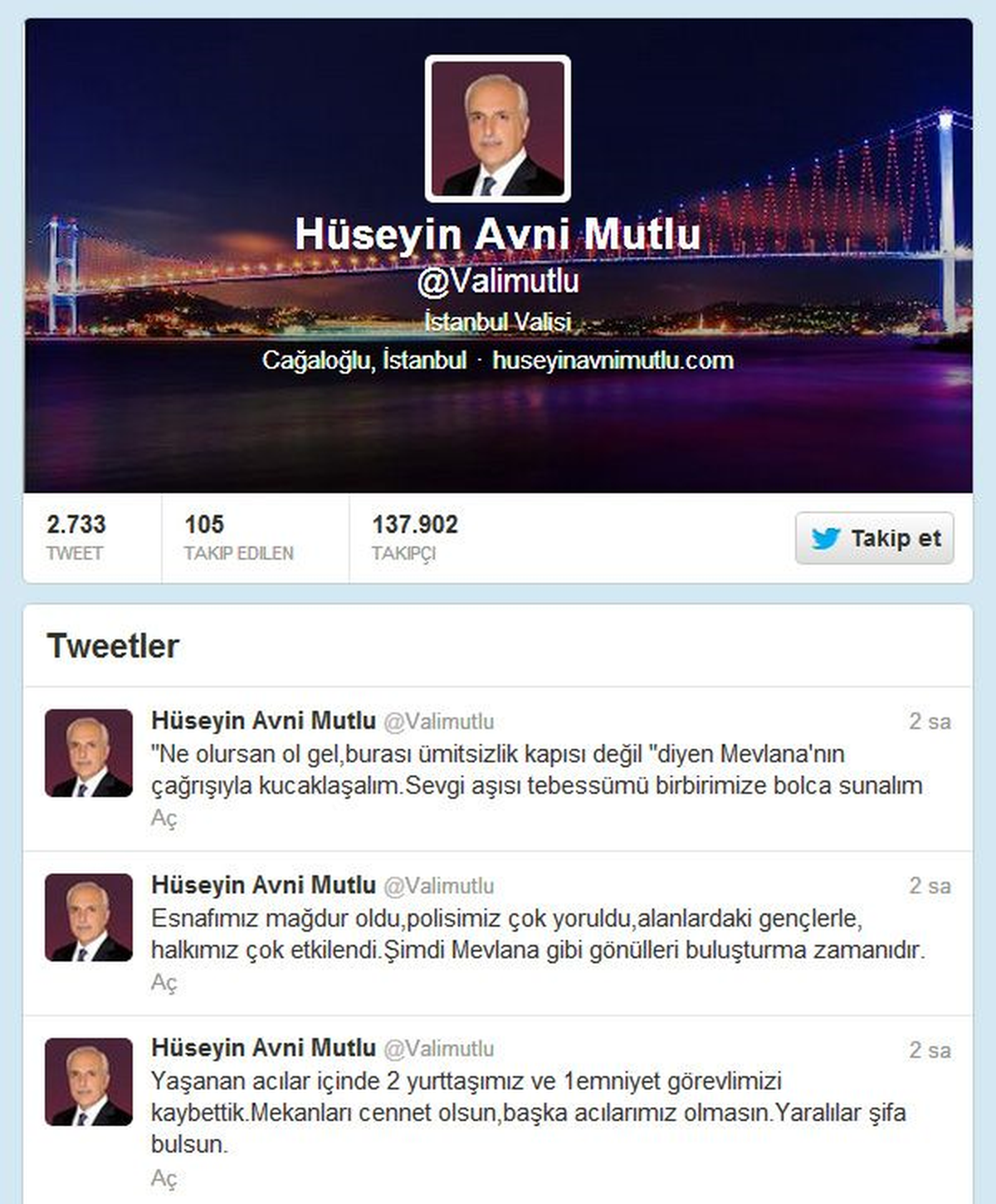 Vali Mutlu\'dan Mevlanalı Mesaj : Kucaklaşalım