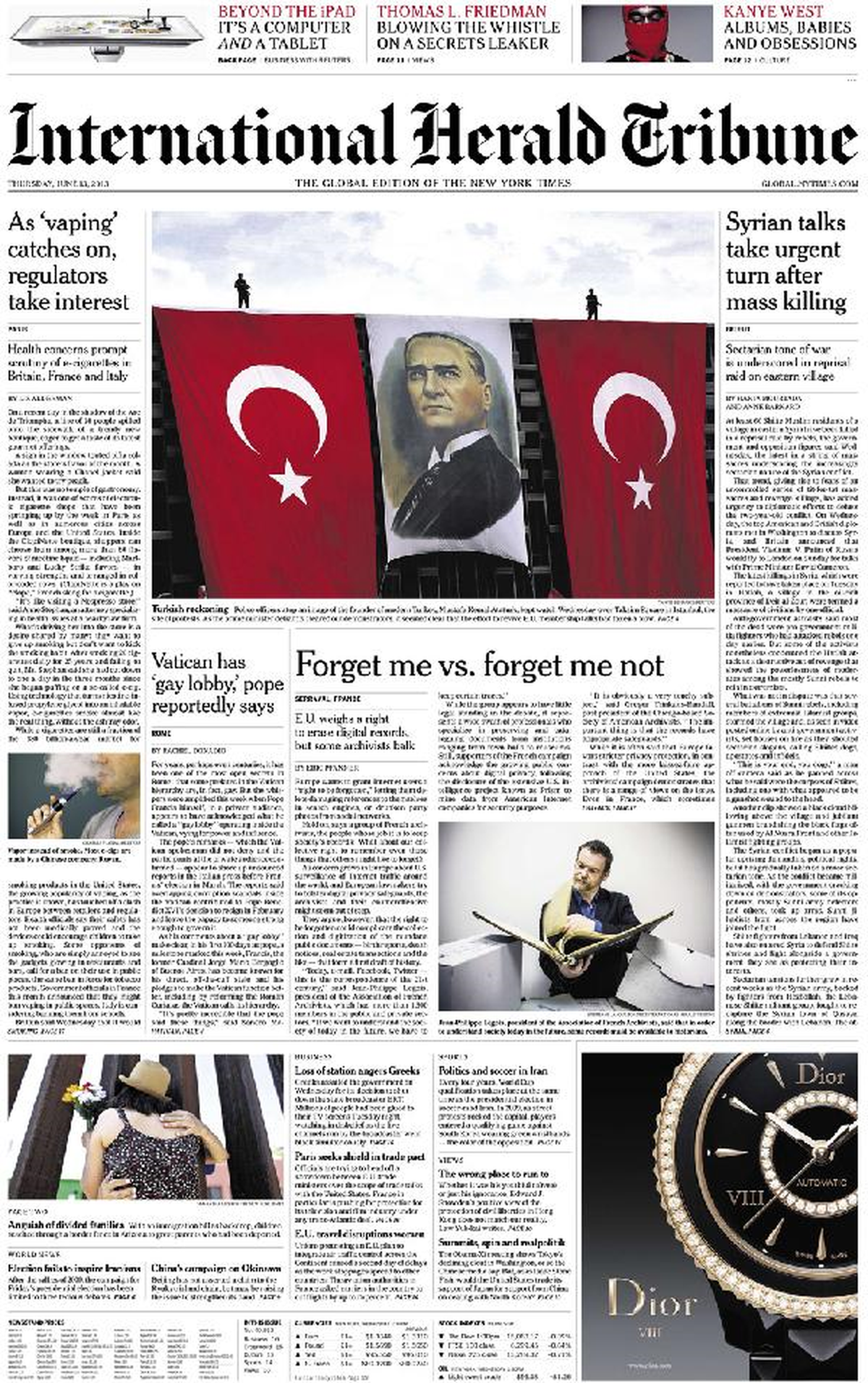 Akm, Herald Trıbune\'un Manşetinde