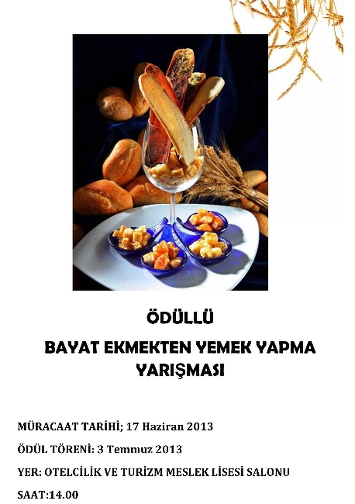 Gümüşhane\'de Bayat Ekmekten Yemek Yapma Yarışması Düzenlenecek