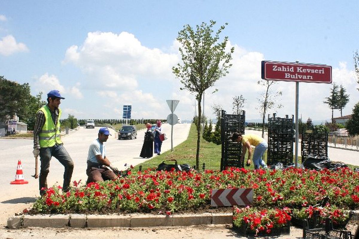Düzce Belediyesi Yeşil Alanları Çiçeklendiriyor