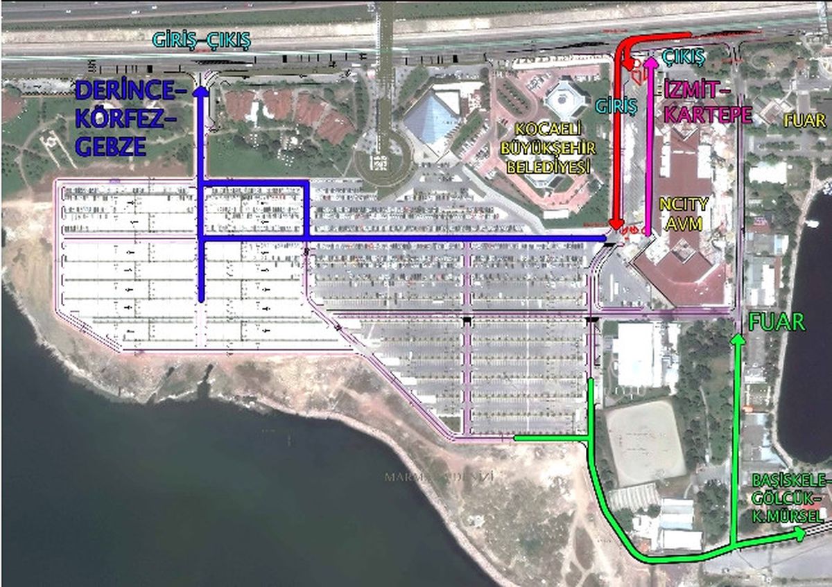 Sahil Otoparkına Yeni Dolaşım Planı