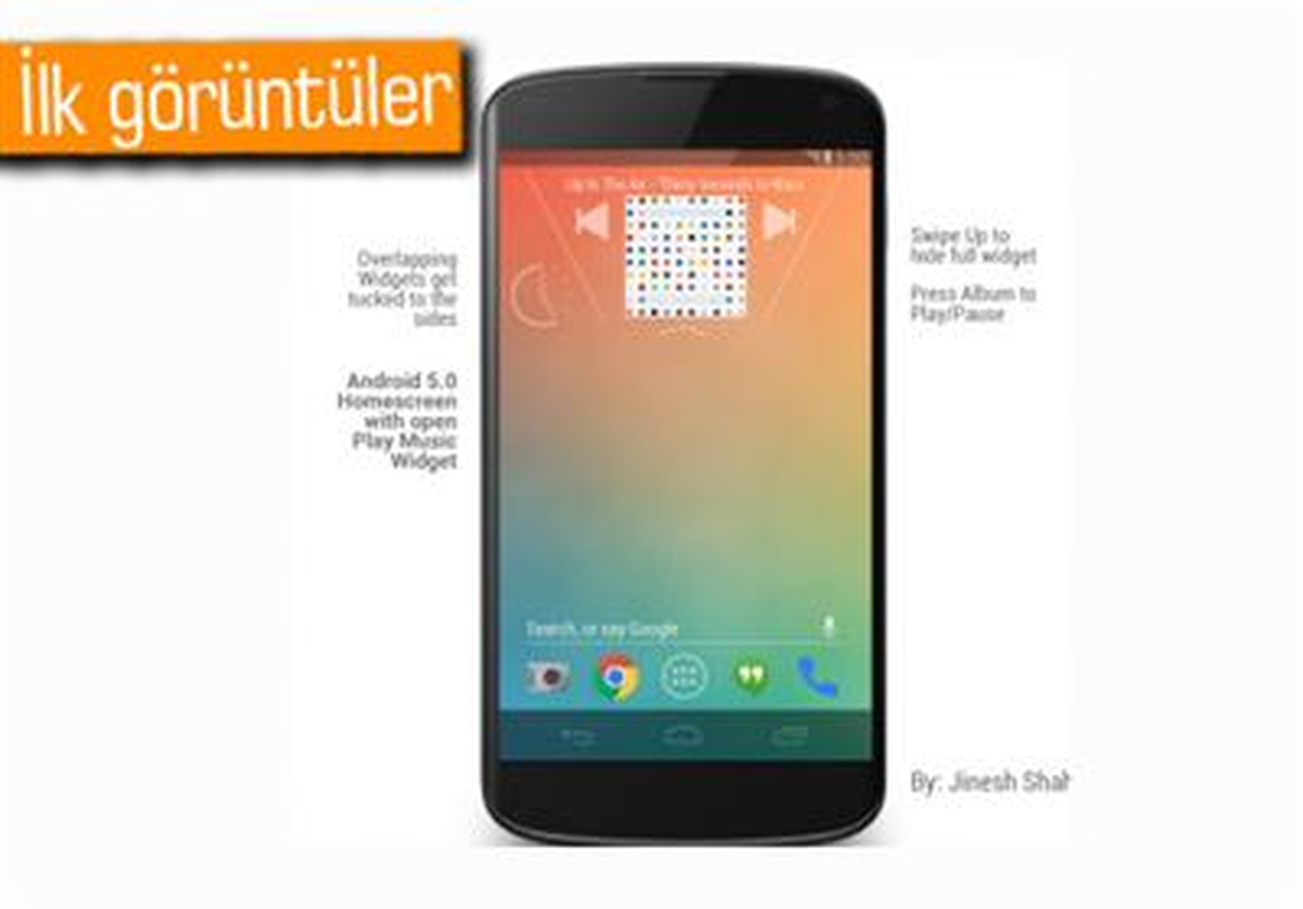 Android 5.0 İçin Tasarımlar Ortaya Çıkmaya Başladı
