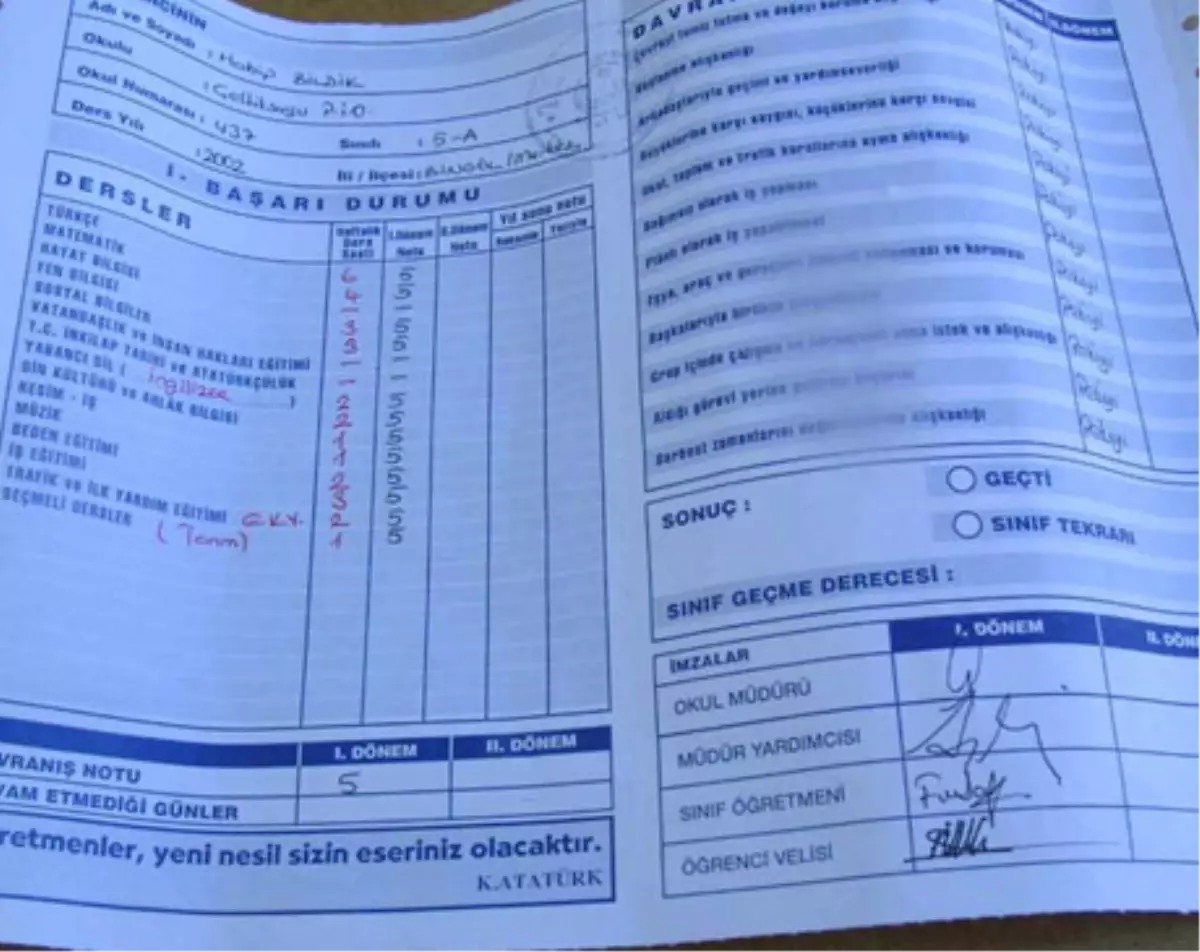 e okul karne notları için TIKLAYIN