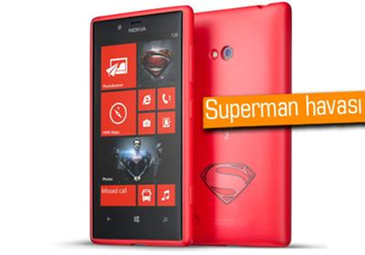 Nokia Lumia 720 Alana, Man Of Steel Kapağı Hediye