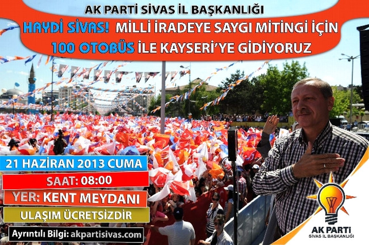 AK Parti Sivas İl Teşkilatından Kayseri'ye Otobüs