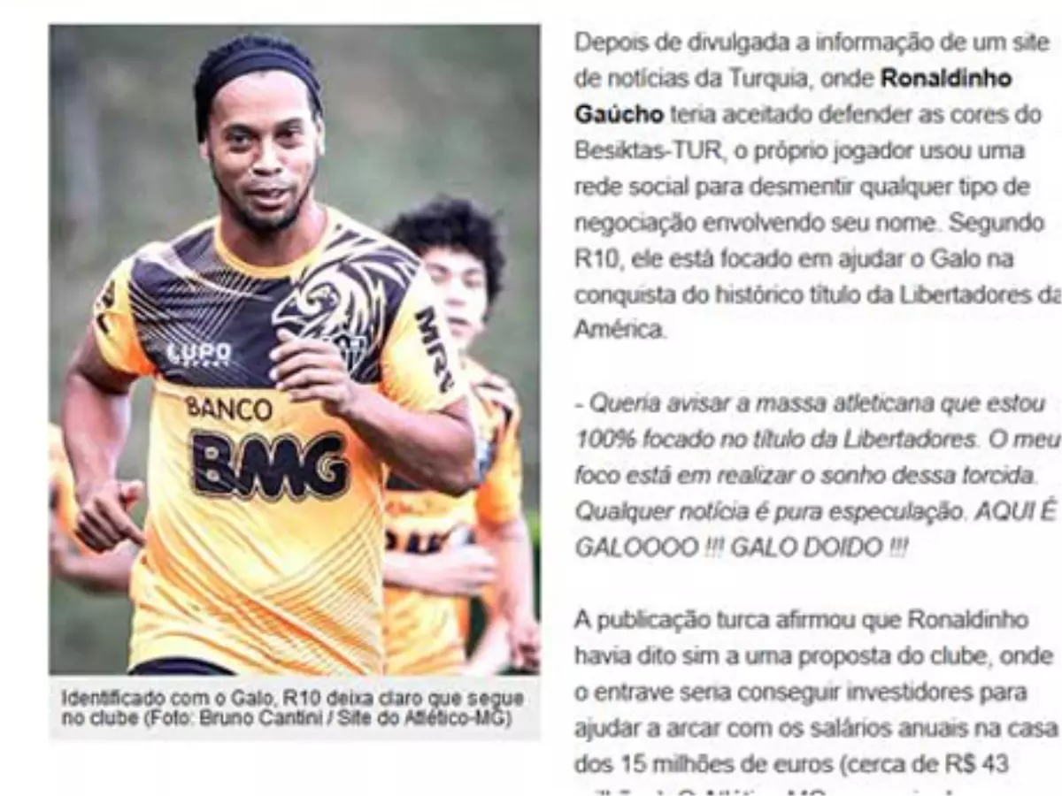 Ronaldinho\'dan Açıklama Geldi!